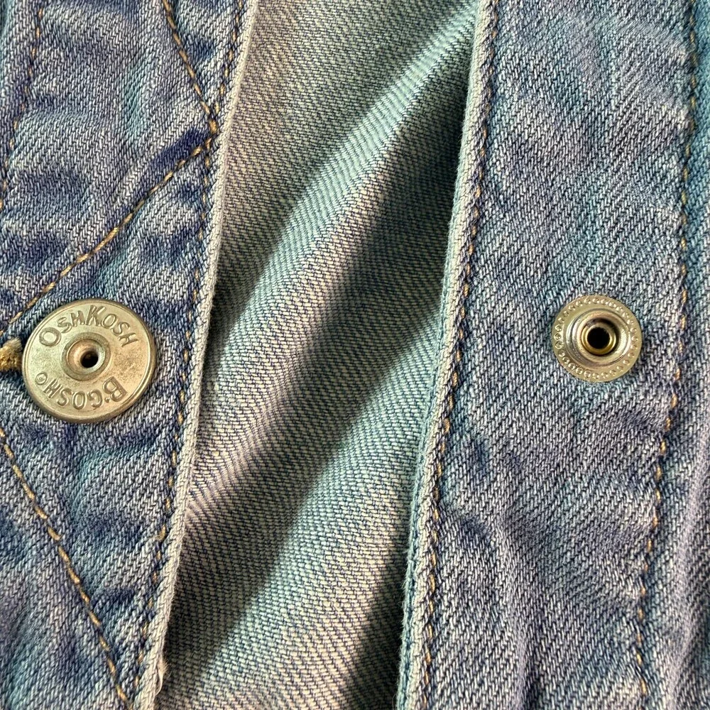 OshKosh B'gosh Girl's NWT Blue Denim Vest Size 8 Medium Wash Jean Vest MSRP $36